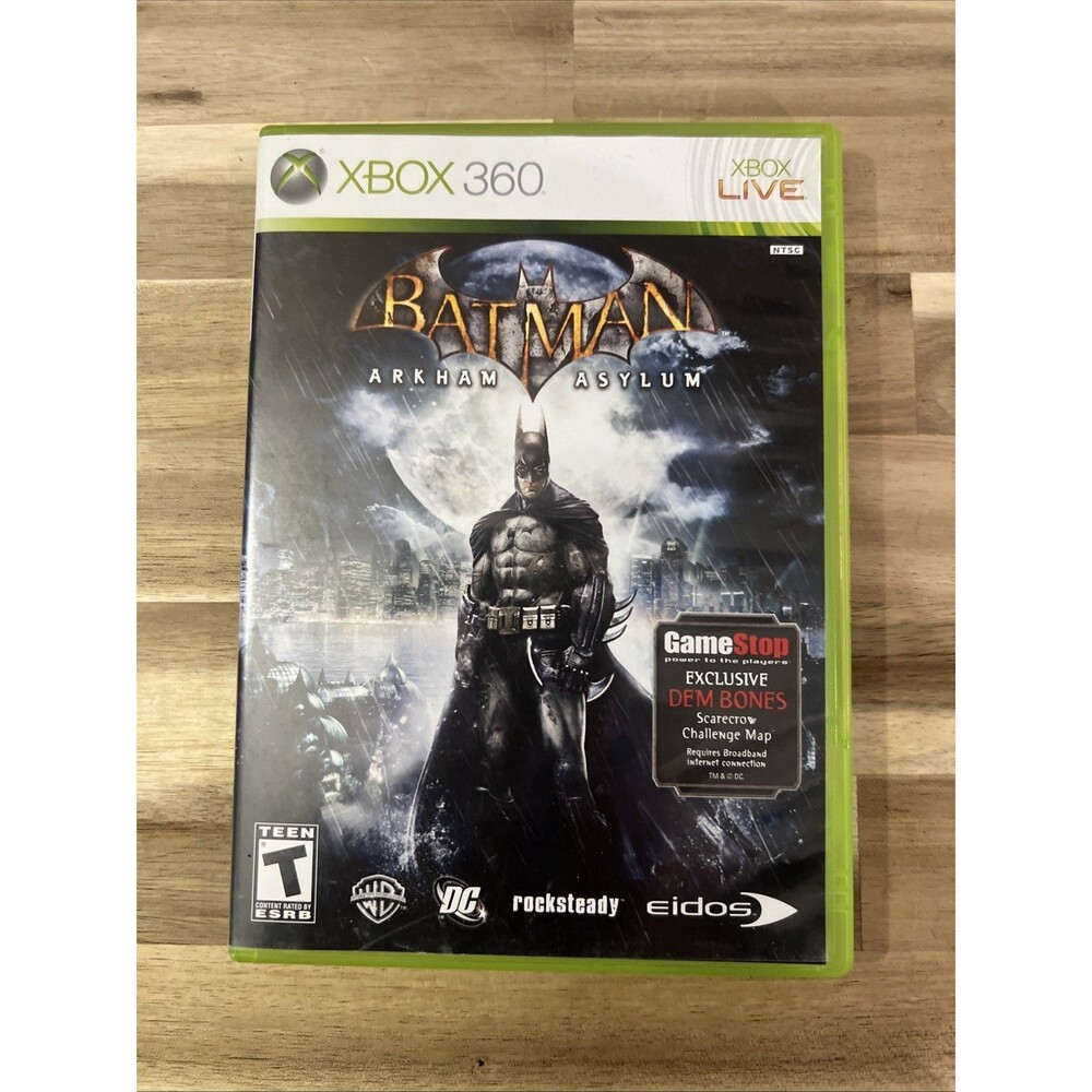 Batman Arkham Asylum -โ Gamestop Edition (Microsoft XBOX 360, 2009) Complete CIB